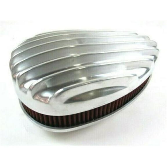 Finned Tear Drop Air Cleaner with Washable Element & Dual Carb, Full Polished