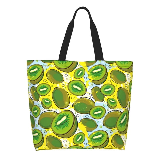 Disketp Watercolor Kiwi Fruits Summer Bolsa Tote Estampada para Mujer, Bolso de Hombro y de Mano para Compras y Viajes
