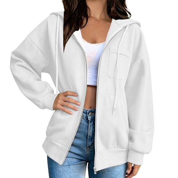 SwiftWear Women's Zip Up Hoodie Long Sleeve Sweatshirt Hooded Jacket Full Zip with Pockets