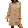 thumbnail image 1 of Vestido de bola de pelo de manga larga para primavera y otoño de princesa de color sólido para mujer Pompotops hdfakjf2889, 1 of 5