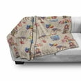thumbnail image 2 of Ferris Wheel Soft Flannel Fleece Throw Blanket, Childish Watercolor Art of Circus Tent Clown and Balloons, Cozy Plush for Indoor and Outdoor Use, 70" x 90", Pale Peach Multicolor, by Ambesonne, 2 of 5