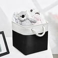 thumbnail image 3 of Cube Storage Bins, Collapsible Fabric Storage Cubes Bins, 11 Inch Cube Storage Bins with Handles, Foldable Storage Cubes (White/Black, 6Pack), 3 of 14