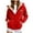 Red, variant on Womens Merry Christmas Hoodies Zip Up Fleece Lined Winter Hooded Coats Sherpa Warm Jackets With Pocket Clothes