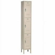 Global Industrial  12 x 15 x 24 in. 3 Tier Paramount Locker with 3 Door Ready to Assemble - Tan