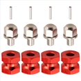 thumbnail image 1 of 4 Adaptadores de Transmisión de Cubo de Rueda Hexagonal de 12 Mm, Acoplador Combinador de Extensión de 12 mm para 1/10 RC Car Crawler SCX10 D90, Rojo, 1 of 8