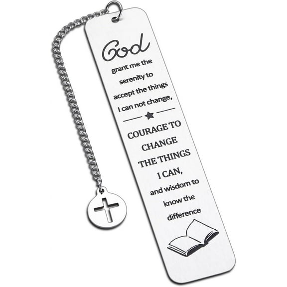 Serenity Prayer Gift Christmas Gift for Catholic Boys Girls Religious Gifts for Men Bible Verse Bookmark Christian Bookmark for Son Daughter Godchild Birthday Christmas New Year Gifts for Book Lover