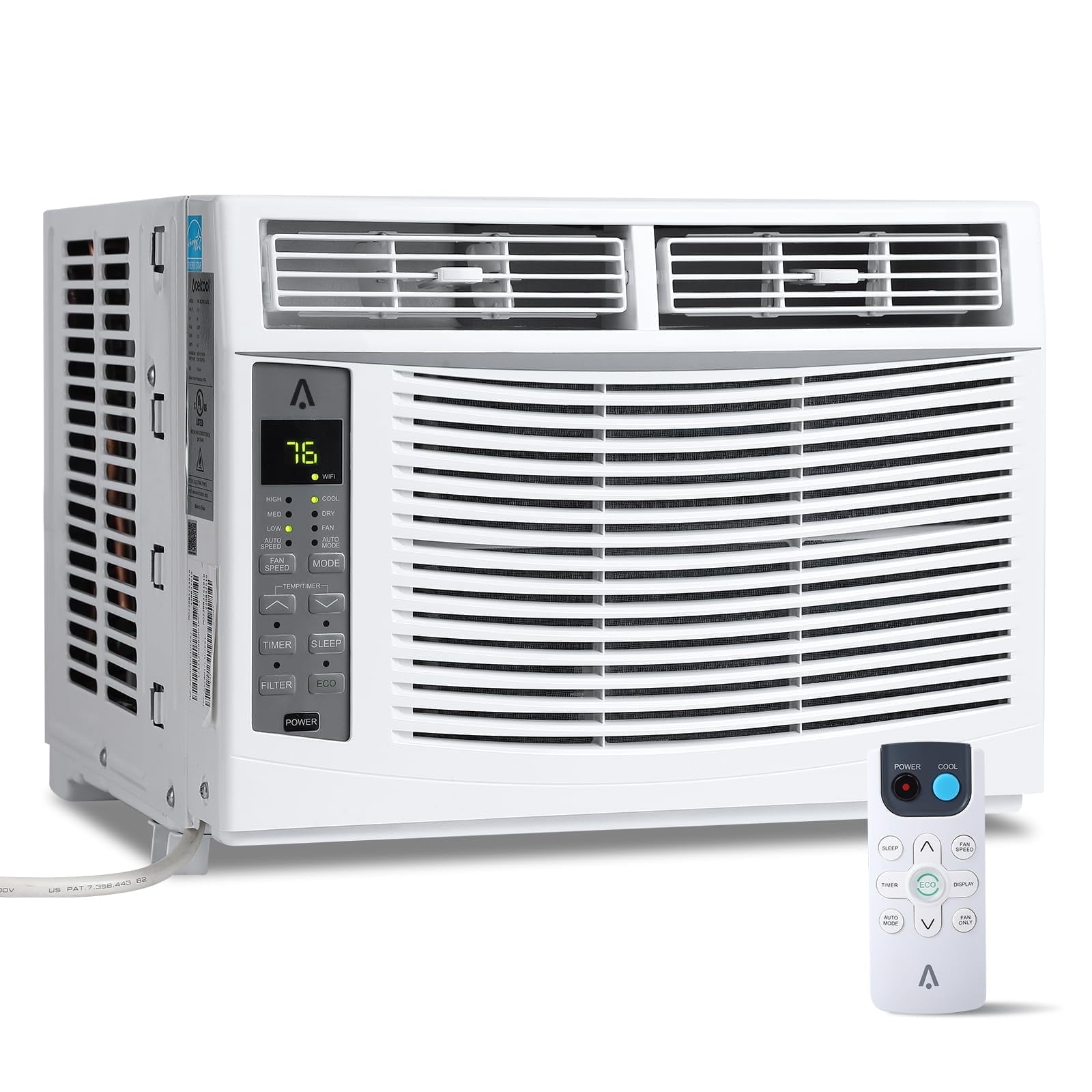 TROPOW 115V Window-Mounted Air Conditioner 6,000 BTU with Remote/APP Control and ECO Mode