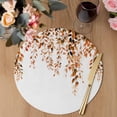 thumbnail image 3 of Orange Eucalyptus Round 13 Inch Placemats Set of 6, Fall Weeping Botanical Leaf Watercolor HeatResistant Non Slip Place Mats for Dining Table, Wipeable Braided Kitchen Table Mats for Housewarming, 3 of 9