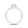 thumbnail image 2 of Angara Natural 0.45 Ct. Tanzanite with Diamond Vintage Inspired Ring in 14K White Gold for Women (Ring Size: 11.5), 2 of 9