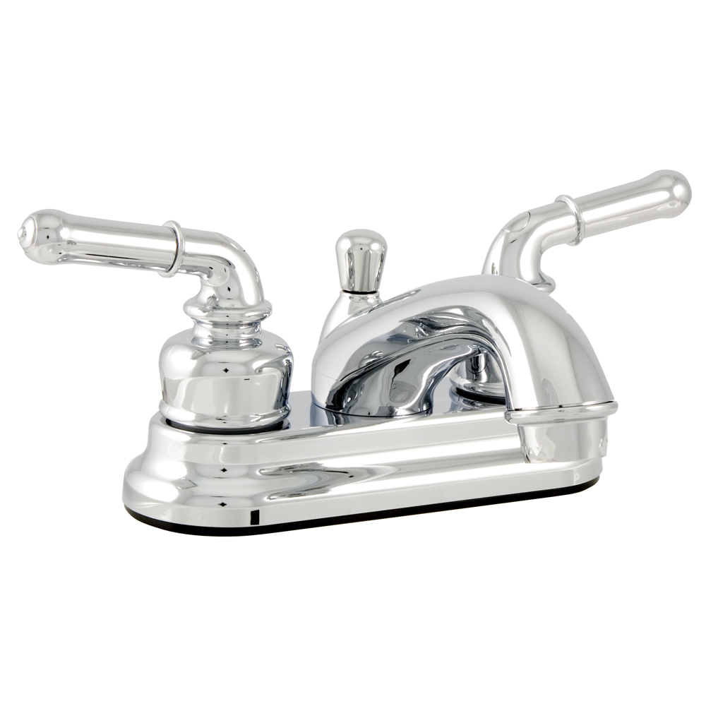 Aqualife 2 Handle Bathroom Faucet and Drain Assembly Plastic, Chrome