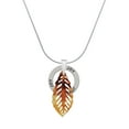 thumbnail image 1 of Delight Jewelry Acrylic Medium Leaf Mixed Brown and Yellow Joy Ring Charm Necklace, 18", 1 of 4