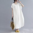 thumbnail image 4 of Ashirexll Womens Summer Dresses, Flowy Dresses for Women, Summer Plus Size Round Neck Loose Casual Mid-Length Dress, 4 of 5
