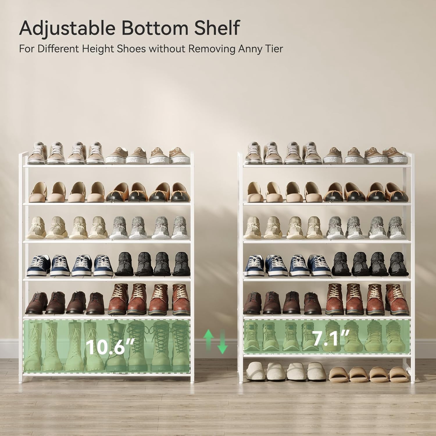 Shoe Rack for Closet, Metal Shoe Organizer, 8 Tier Garage Shoe Rack Max Holds 40 Pairs,Shoe Storage Shelf,Entryway