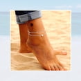 thumbnail image 2 of Silvera plata esterlina tobillera femenina, iniciales de niña tobillera en forma de corazón letra E pie regalo de joyería de playa Bohemia de verano, 2 of 8
