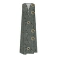 thumbnail image 4 of LOVZFMLL Dresses for Women Beach Sundresses Vacation 2025 Boho Floral Printed Casual Button V Neck Sleeveless Summer Dresses Army Green M, 4 of 5