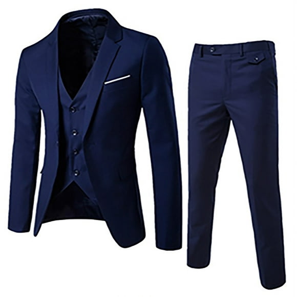 XZNGL Mens Fashion Suit Jacket + Vest + Suit Pants Three-piece Suit