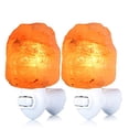 thumbnail image 2 of Pursalt 2 Pack Himalayan Natural Salt Lamp Night Light Plug In Certificated 360 Degree Rotatable Wall Plug With Extra 4 Replacement Bulbs For Bathroom Bedroom Pink Crystal Rock Salt Hand Crafted, 2 of 4