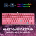 thumbnail image 2 of HXSJ V700 Wired Gaming Keyboard RGB Streamer Wired Keyboard 61-key Gaming Keyboard for Game/Office Pink, 2 of 9