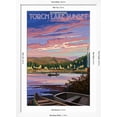 thumbnail image 5 of Art.com Torch Lake, Michigan - Lake Scene at Dusk Art Print by Lantern Press, White Frame Wall Art, 32" x 44", 5 of 5