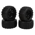 thumbnail image 2 of Juego de 4 neumáticos de goma con llantas de plástico de 10 radios para coche RC Monster Trunk 1/8 1/10, 2 of 14