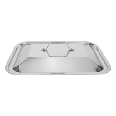 MLINS Stainless Steel Fish Tray Lid with Handle Rectangle Baking Tray Lids Baking Sheet Pan Covers for Home Gatherings Picnics Outdoor BBQ