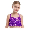 thumbnail image 5 of Xnihocha Kids Girls Sequin Spaghetti Strap Camisole Vest Jazz Hip Hop Jazz Ballet Dance Tank Tops Purple 14, 5 of 7