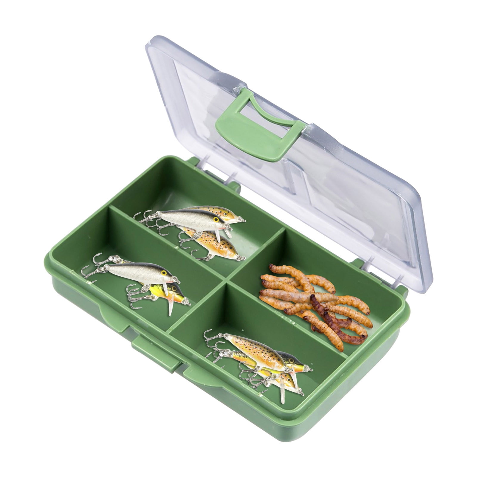 SDJMa Small Clear Visible Plastic Fishing Tackle Accessory Box Fishing Lure  Bait Hooks Storage Box Case Container Organizer Box