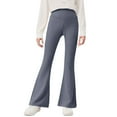 thumbnail image 1 of Toddler Girls Flared Sports Pants High Waisted Mid Size Children's Long Pants Solid Color Trousers, 1 of 8