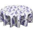 thumbnail image 1 of Lavender Round Tablecloth 60 Inch - Floral Butterfly Table Cloth Spring Summer Flowers Tablecloths Botanical Butterflies Table Cover for Kitchen Dining Indoor Outdoor, 1 of 7