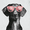 Black Dog Sunglasses, variant on UXIEQU Vibrant Floral Woman Face Canvas Wall Art Print 15.75x11.81 Inches