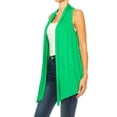 thumbnail image 2 of Moa Collection Women's Casual Open Draped Front Solid Cardigan Vest, 2 of 6