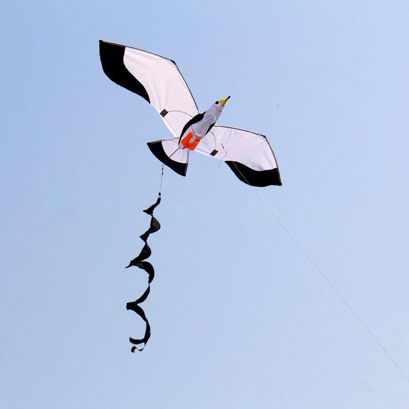 3D Sea Gull Kite for Delta Kite for w/ 100M Single Line for Kids 6+ Beach for Play Favor Party Outdoor Sport Easy Fly fo