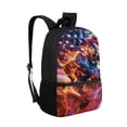 thumbnail image 2 of Binienty American Flag Lightning Football Backpack for Kids 5th Grade 17 Inch Large Capacity School Bookbag with Customizable Shoulder Belts Front Storage Pocket for Elementary, 2 of 6