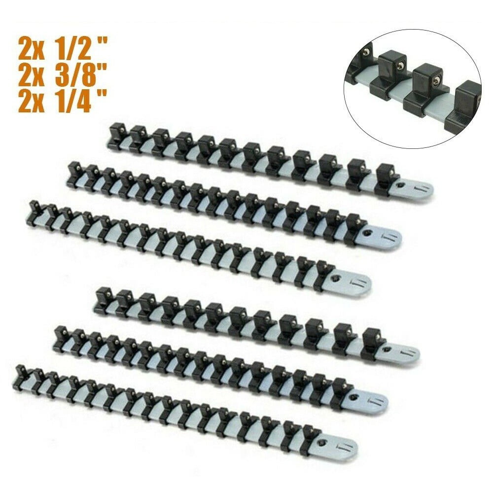 Wrench Organizer Tray Rail 16 Tools Storage Rack Sorter Standard Spanner Holder 