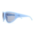 thumbnail image 3 of XXL Oversized Trendy Modified Curved Wrap Around Sport Plastic Sunglasses Blue - Black, 3 of 4