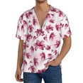 thumbnail image 2 of Disketp Men's Hawaiian Lilies Flowers Print Shirts Button Down Holiday Beach Shirts-Large, 2 of 5