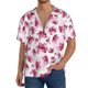 thumbnail image 1 of Balery Lilies Flowers Camisa Casual de Manga Corta con Botones para Hombre, Texturizada, Estilo Cubano, para Playa, Verano-Small, 1 of 5