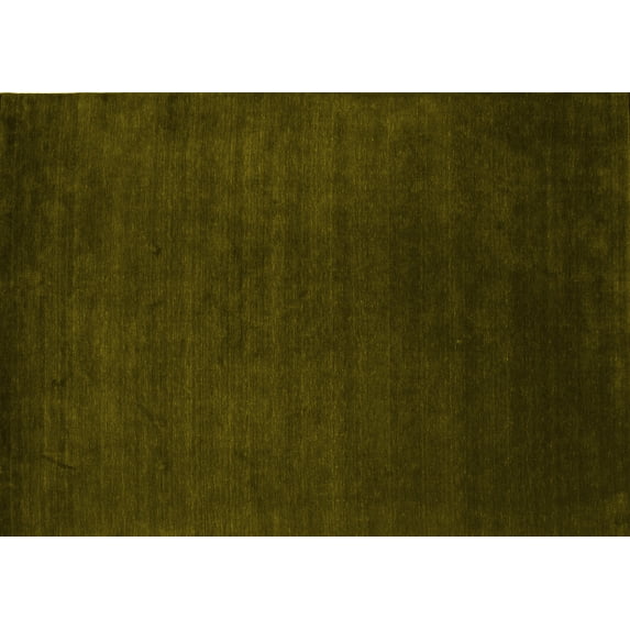 Ahgly Company Indoor Rectangle Abstract Yellow Contemporary Area Rugs, 7' x 10'