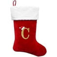 thumbnail image 1 of wonima02 21-Inch Monogrammed Christmas Stockings with Embroidered Initial Letter C, Red Velvet with 10 inch White Plush Cuff Personalized Christmas Stocking for Xmas Tree Fireplace Family Decor Gifts, 1 of 1