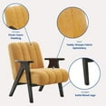 thumbnail image 6 of Modern Teddy Sherpa Accent Chair with Espresso Wood Frame - Cozy & Elegant Seating for Living Room & Office, 6 of 7