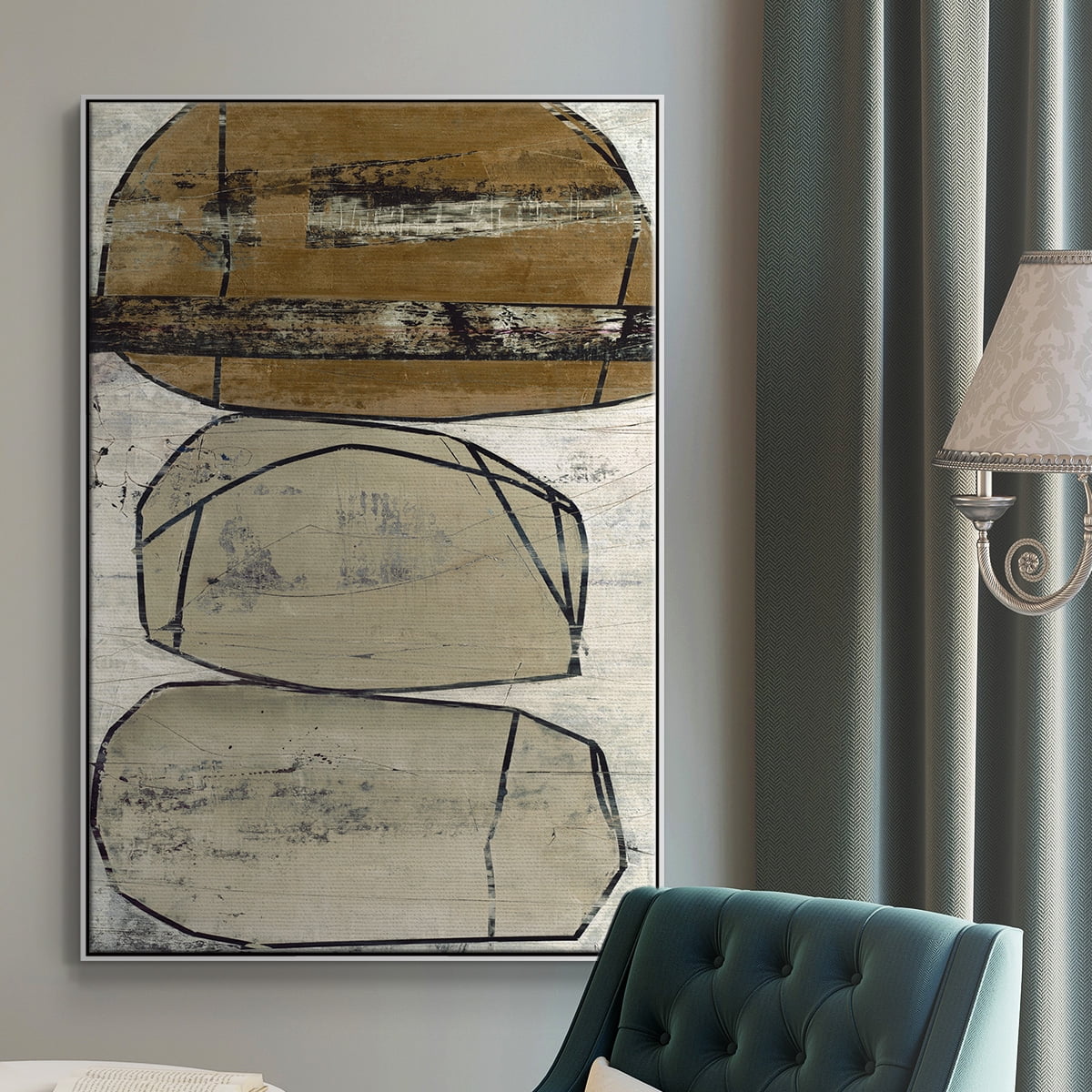 Dim Sum I Framed Premium Gallery Wrapped Canvas - Ready to Hang - 25 x 37 - White Floating Frame