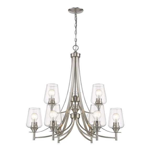 9 Light Chandelier Frame Finish Brushed Nickel