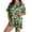 Dark Green, variant on Pajama Set Women Trendy Silk Satin Short Sleeved Top Shorts Sleepwear,Dark Green,L