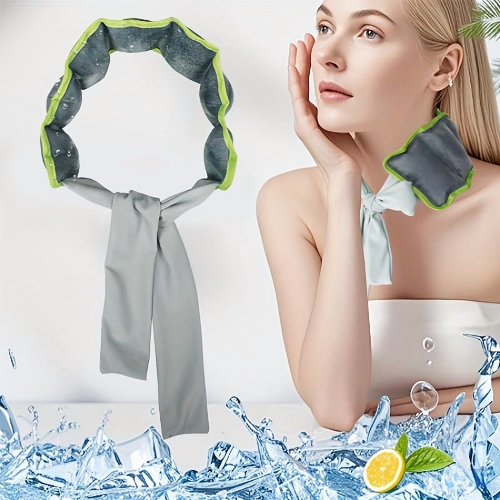 Ice Wrap with 7 Ice Packs - Full Neck Cooling Support, Reusable Cold Therapy Pad for Muscle Pain Relief