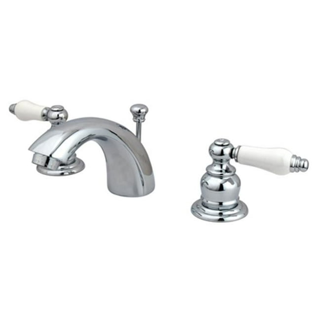 Kingston Brass KB951PL Mini Widespread Lavatory Faucet & Retail Pop-Up & Metal Lever Handle Chrome