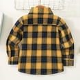 thumbnail image 5 of Boys Flannel Shirts Kids Long Sleeve Casual Plaid Shirt Cotton Checked Button Down Tops Yellow 1-2 Years, 5 of 7
