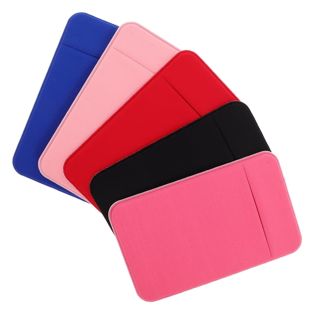 5 soportes para tarjetas de teléfono, adhesivos para tarjetas de crédito, para la parte trasera de la funda del teléfono, funda de identificación, funda adhesiva para mujeres y hombres.