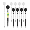 thumbnail image 1 of 10pcs Bead Pens Black Ink Ballpoint Pen DIY Pen Retractable Badge Reel Pen Ballpoint Pen for Students Teachers School, 1 of 7