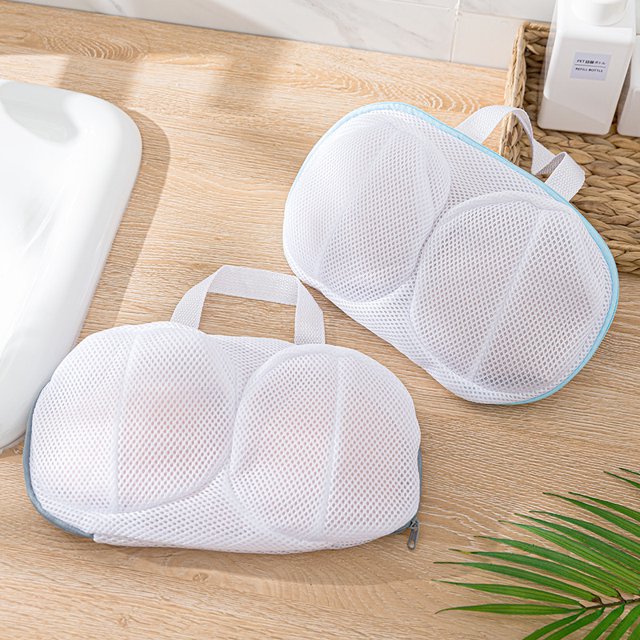 Bolsa de malla para la colada, 2 uds., bolsa de lavado con cordón para sujetador, organizador de almacenamiento de ropa interior, cesta para la colada, red antideformación para lavado de ropa ShuxiuWang 8390611151508