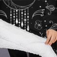 thumbnail image 3 of Oversized Wearable Blanket Hoodie,Black Moon Star Floral Pattern Sherpa Blanket Hoodie with Super Pockets,Super Warm Fuzzy Pullover for Women & Men, 3 of 6